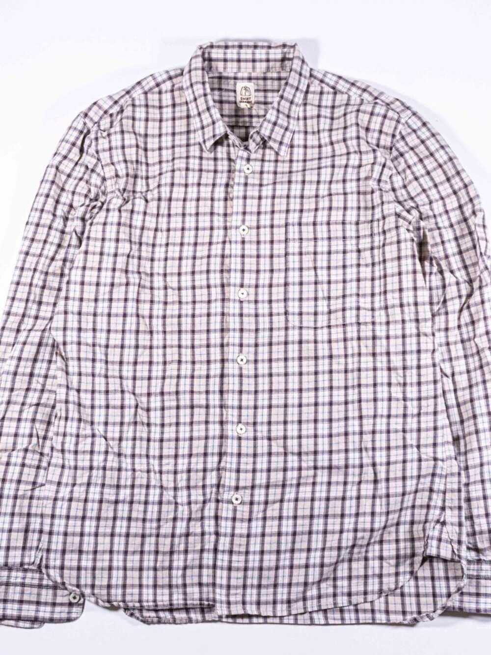 Hiroshi Kato Plaid Check Button Down Shirt Mens Large Work Shirt Long Sleeve